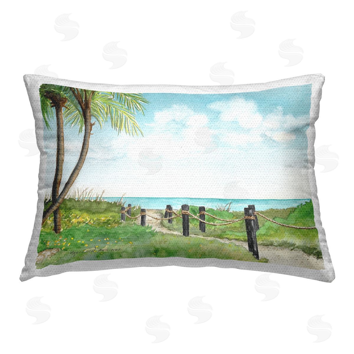 Christine Reichow Tropical Path Scenery Outdoor Quick-Dry Polyester Printed Throw Pillow
