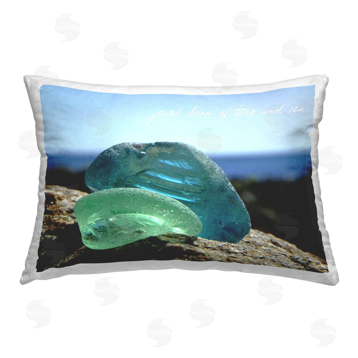 Graffitee Studios Time & Sea Phrase Printed Plush Polyester Throw Pillow