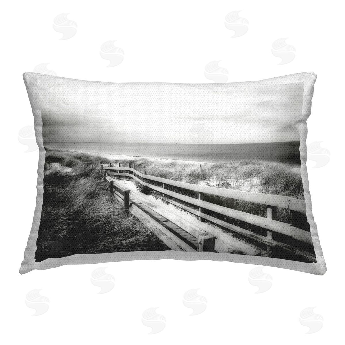 Graffitee Studios Waning Beach Boardwalk Outdoor Quick-Dry Polyester Printed Throw Pillow
