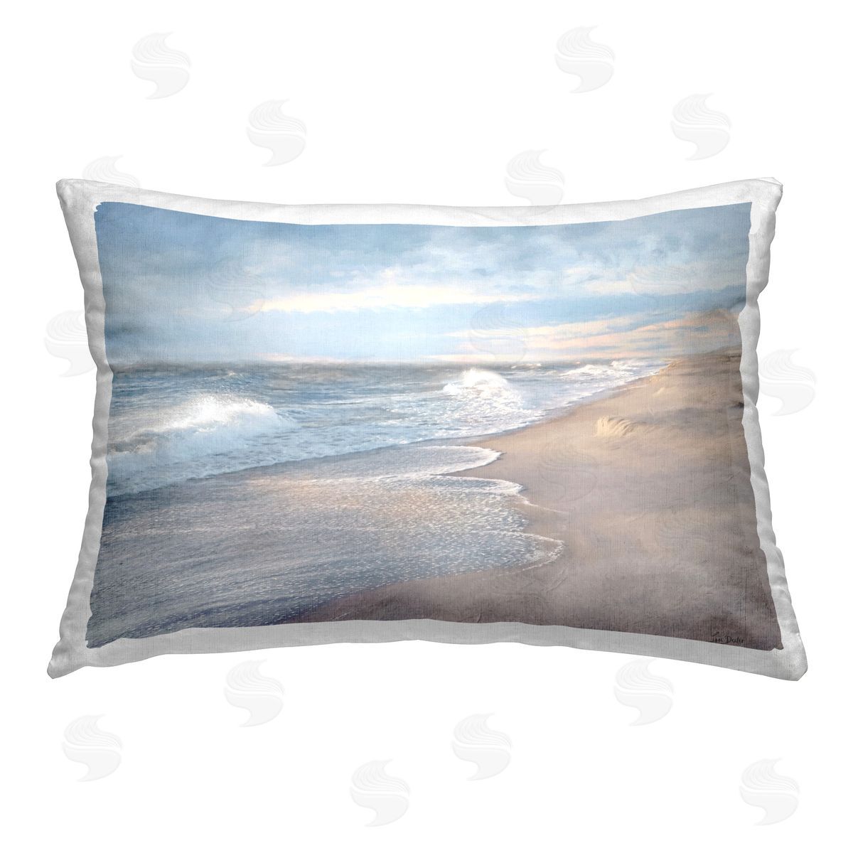 Lori Deiter Coastal Waves Scenery Printed Plush Polyester Throw Pillow