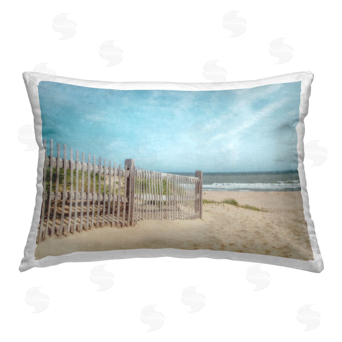 Brooke T. Ryan Sandy Beach Footprints Printed Plush Polyester Throw Pillow