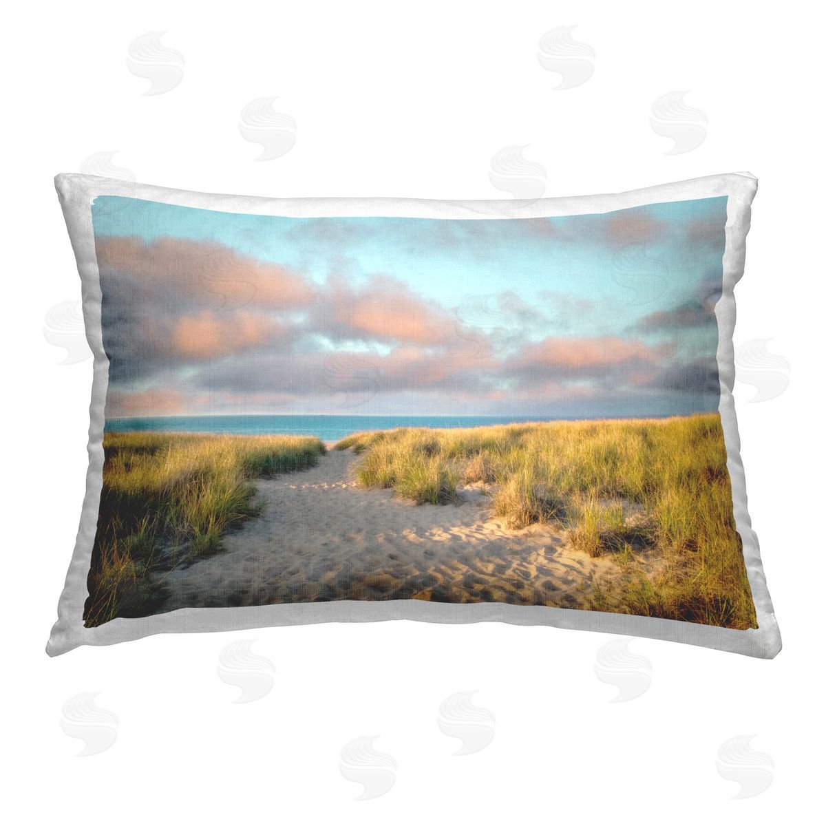 Brooke T. Ryan Beach Stepping Path Printed Plush Polyester Throw Pillow