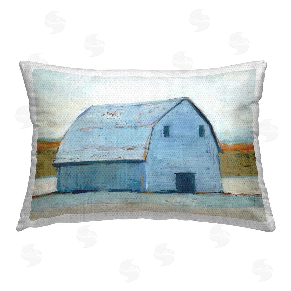 Ethan Harper Rustic White Barn Outdoor Quick-Dry Polyester Printed Throw Pillow