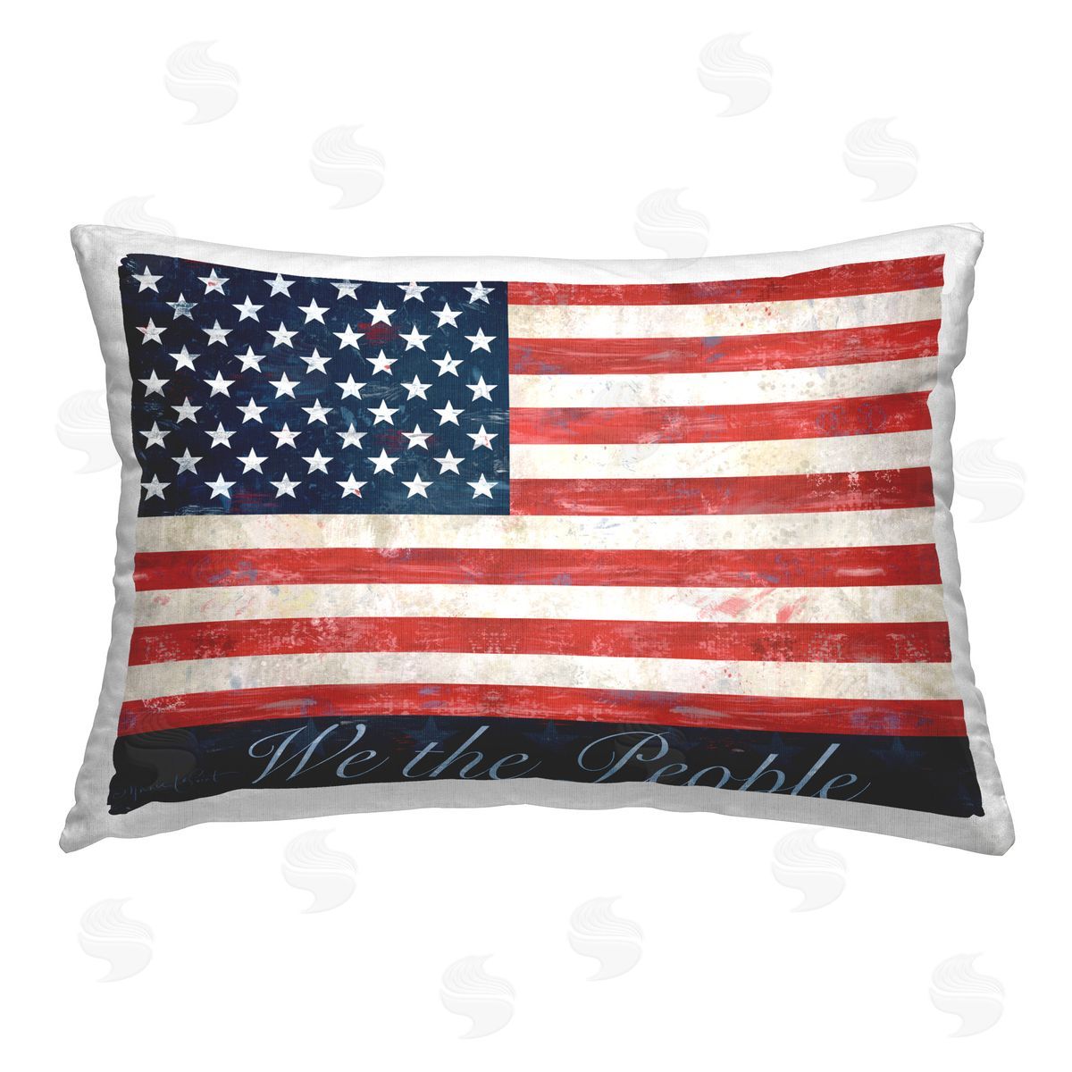 Annie LaPoint We The People Flag Printed Plush Polyester Throw Pillow