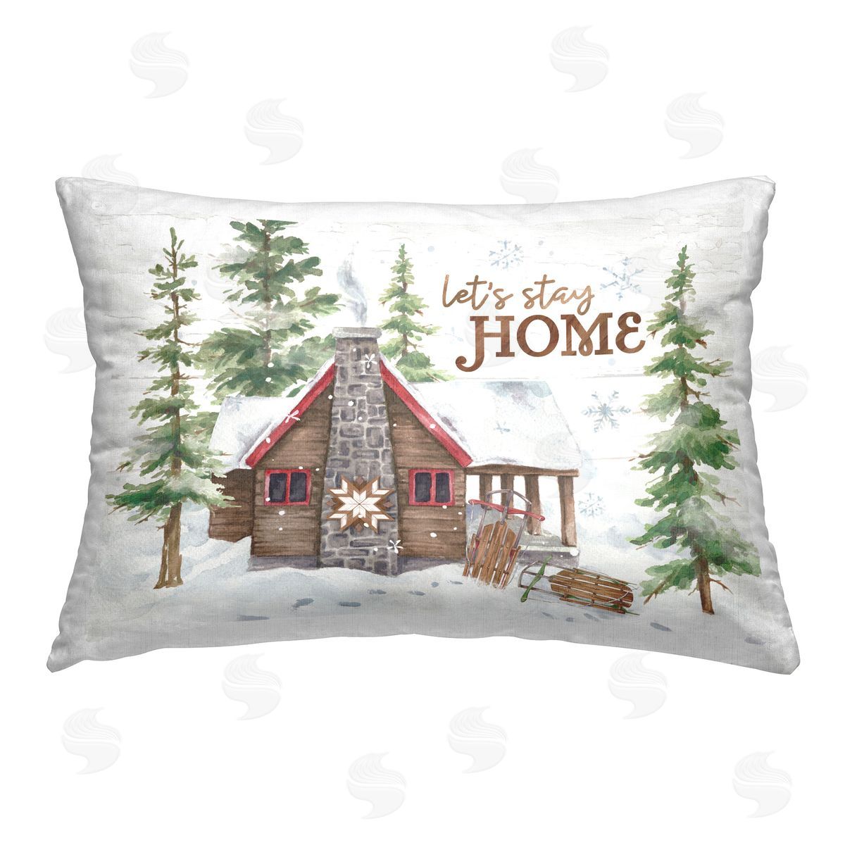 Courtney Morgenstern Stay Home Lodge Printed Plush Polyester Throw Pillow