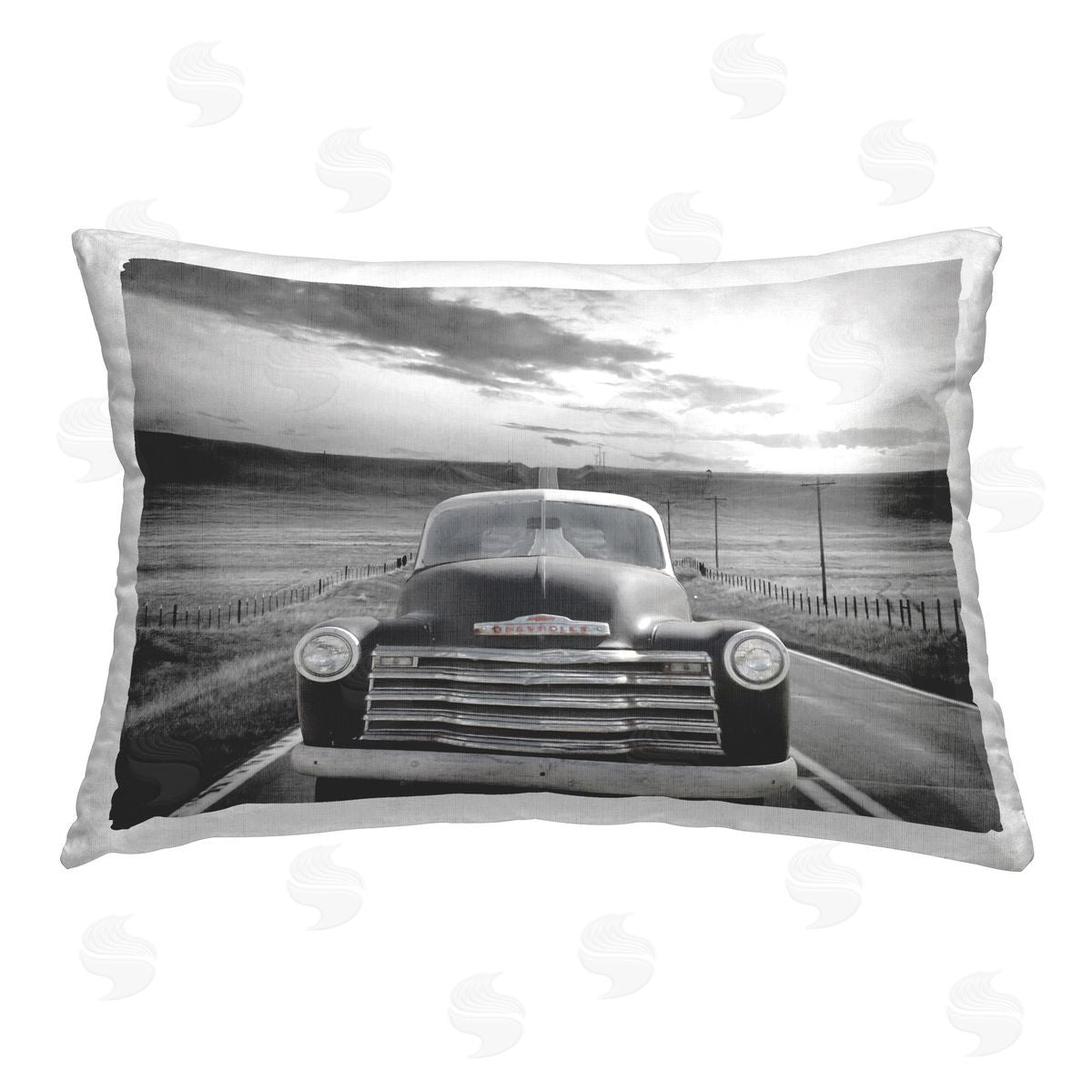 Lori Deiter Antique Car Beach Road Printed Plush Polyester Throw Pillow