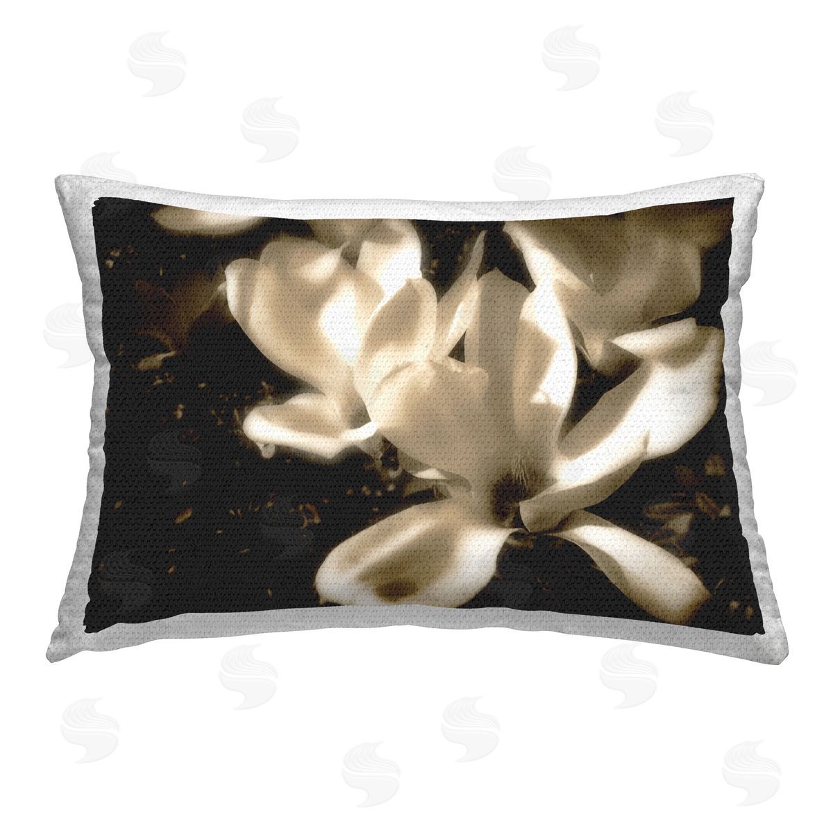 Noah Bay Soft Sepia Blooms Outdoor Quick-Dry Polyester Printed Throw Pillow