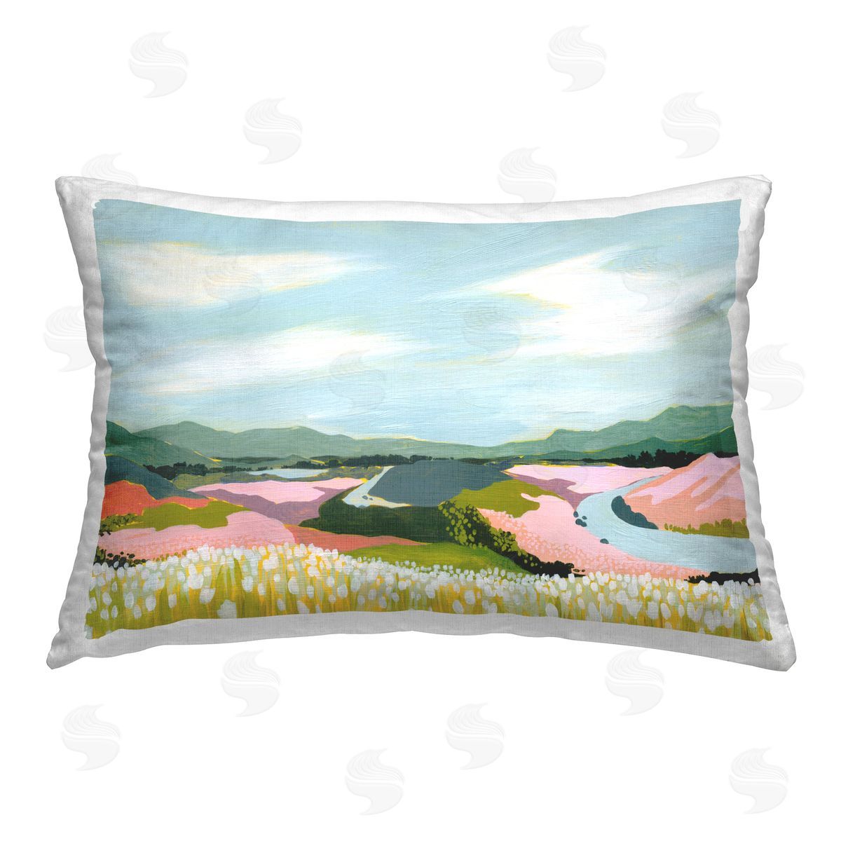 Grace Popp Modern Country Hills Printed Plush Polyester Throw Pillow