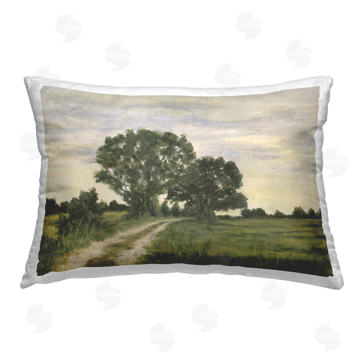 Michael Willett Receding Country Path Printed Plush Polyester Throw Pillow