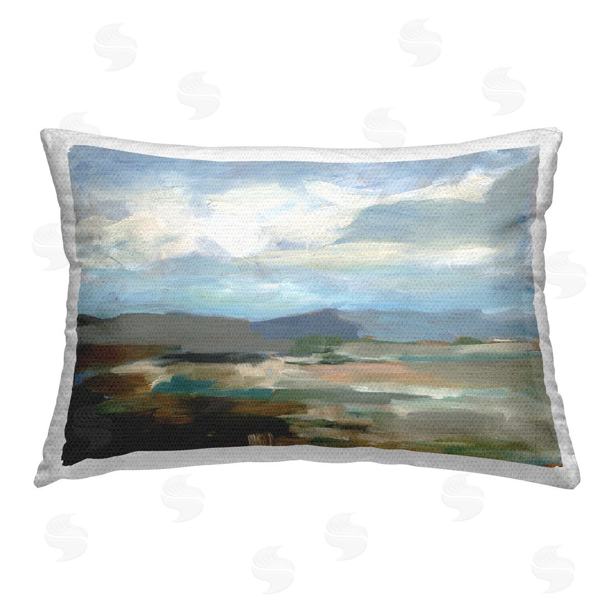 Ethan Harper Abstract Mountain Scenery Outdoor Quick-Dry Polyester Printed Throw Pillow