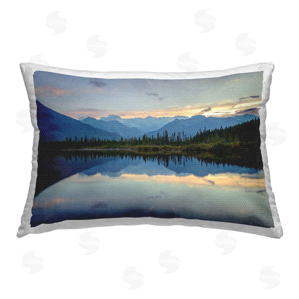 Margaret Clavell Blue Mountain Reflection Outdoor Quick-Dry Polyester Printed Throw Pillow