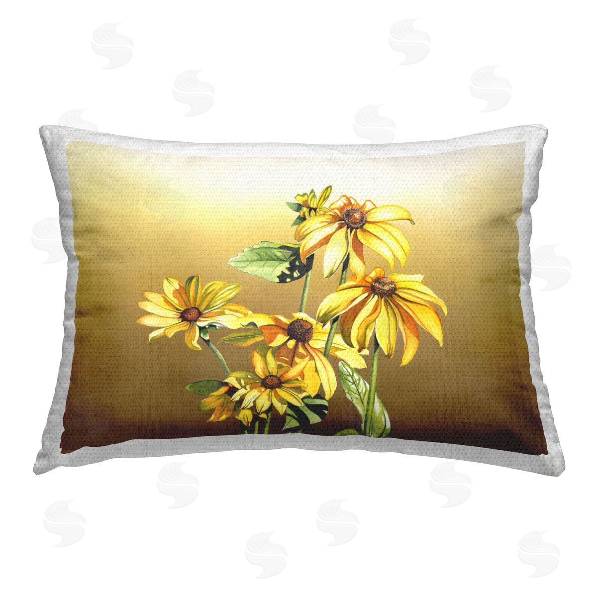 Christine Reichow Black Eyed Susan Blooms Outdoor Quick-Dry Polyester Printed Throw Pillow