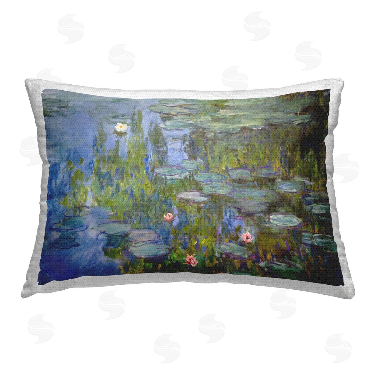 Claude Monet Classic Monet Pond Lilies Outdoor Quick-Dry Polyester Printed Throw Pillow