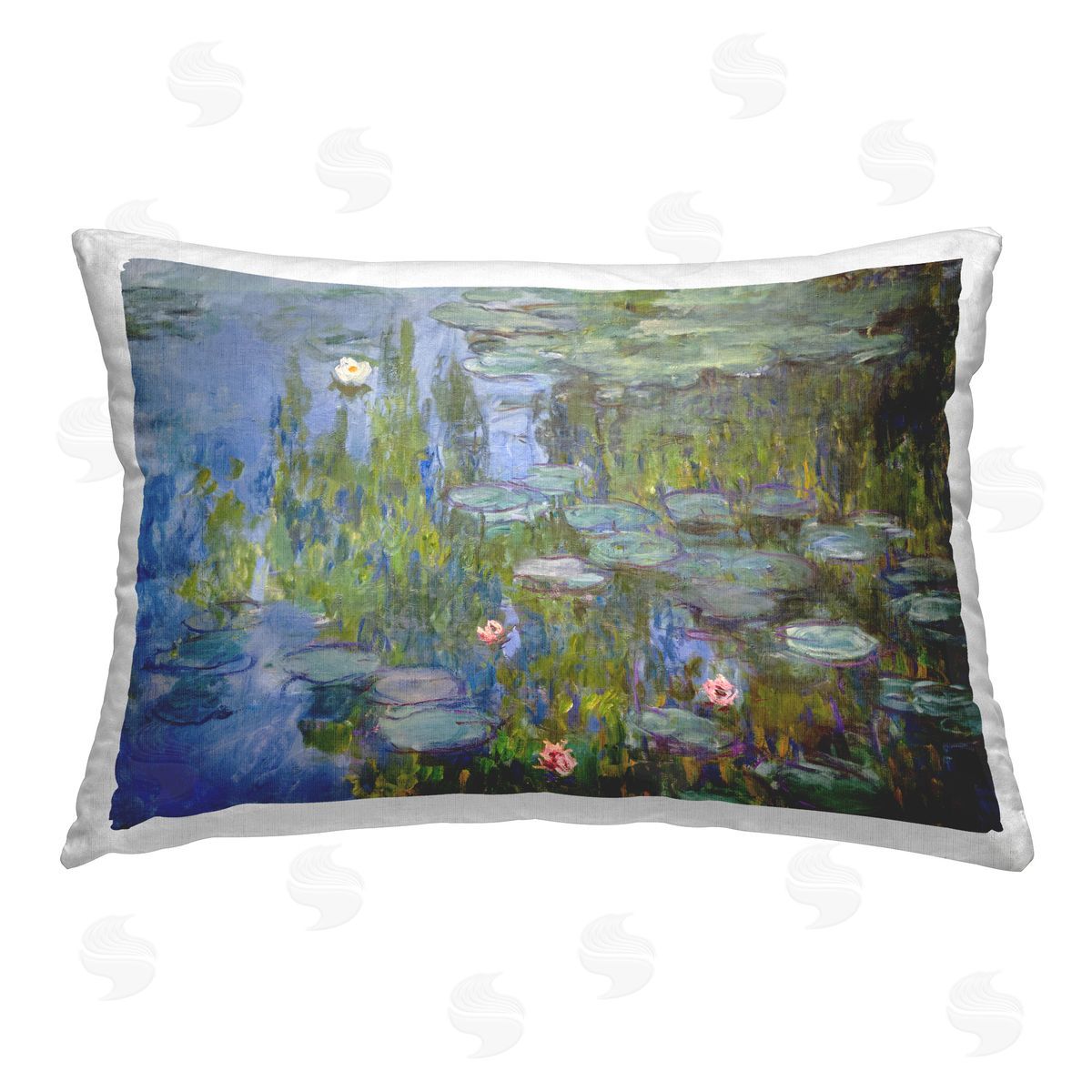 Claude Monet Classic Monet Pond Lilies Printed Plush Polyester Throw Pillow