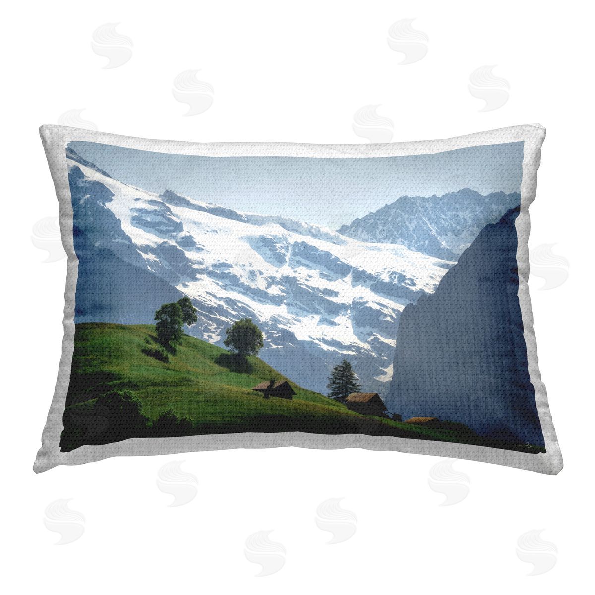 Martin Podt Mountain Slope Cabins Outdoor Quick-Dry Polyester Printed Throw Pillow