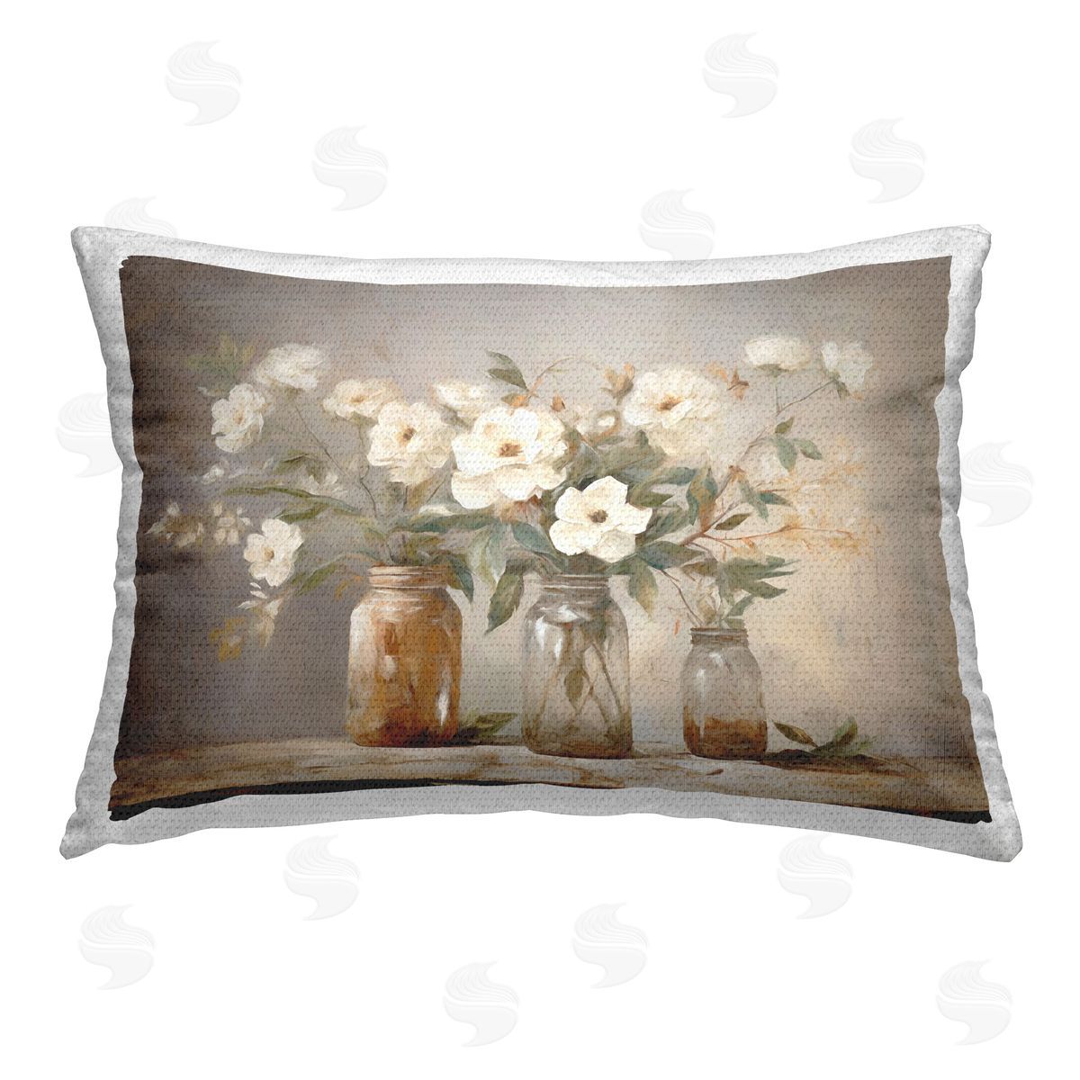 Ramona Murdock Country Blossom Jars Outdoor Quick-Dry Polyester Printed Throw Pillow