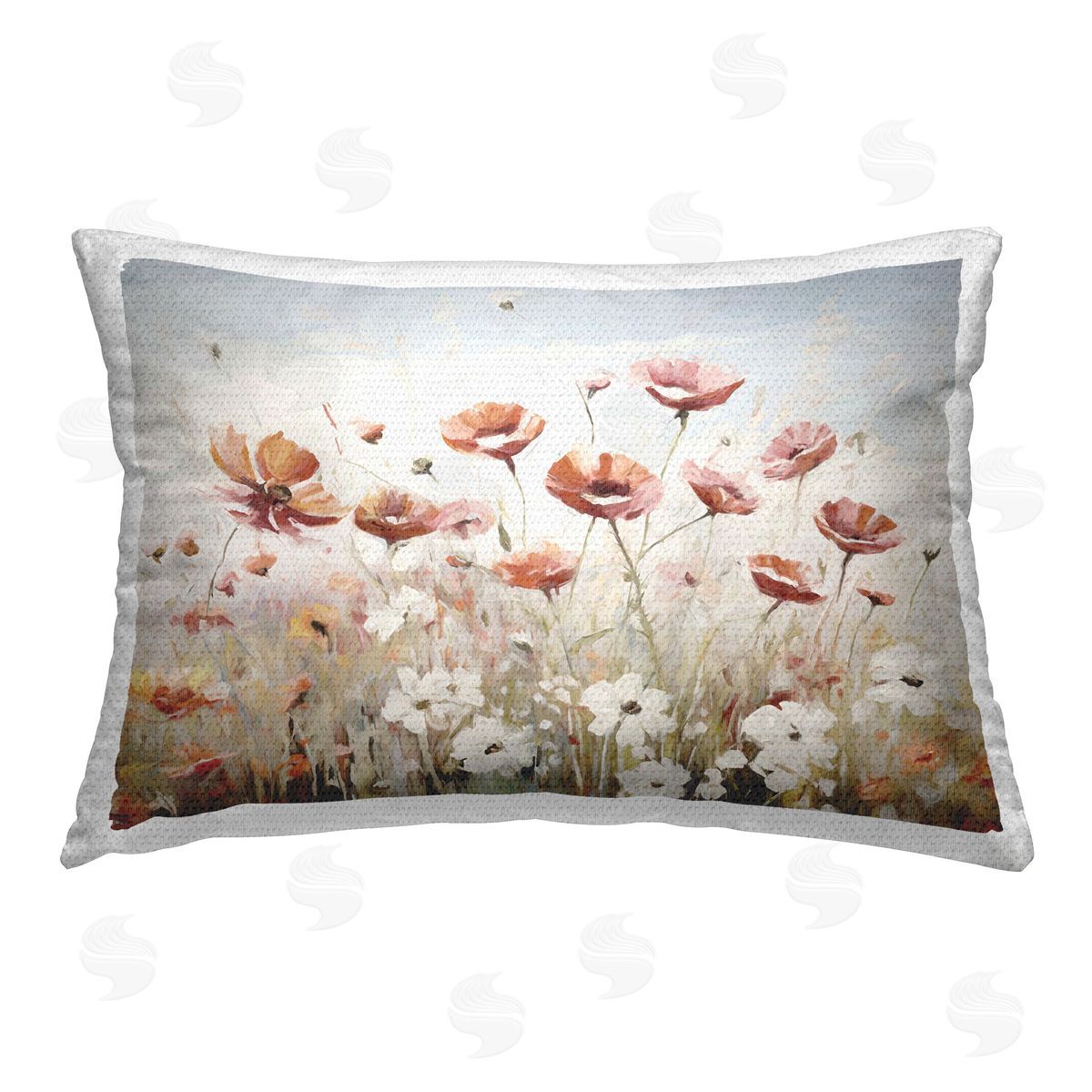 Ramona Murdock Mixed Poppies Meadow Outdoor Quick-Dry Polyester Printed Throw Pillow