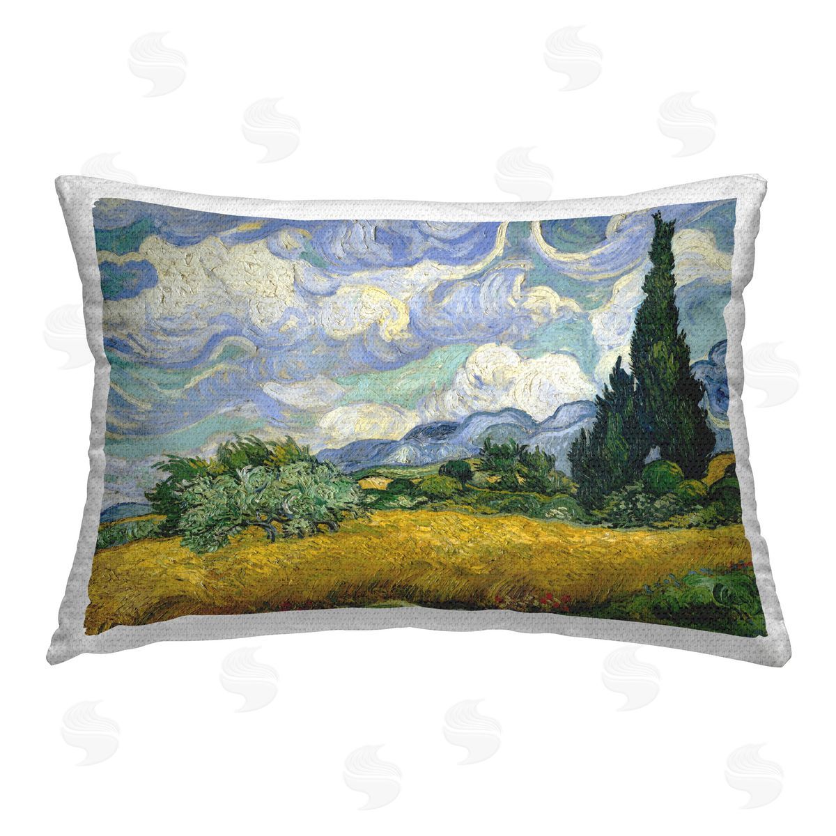 Vincent Van Gogh Classic Farmland Pasture Outdoor Quick-Dry Polyester Printed Throw Pillow