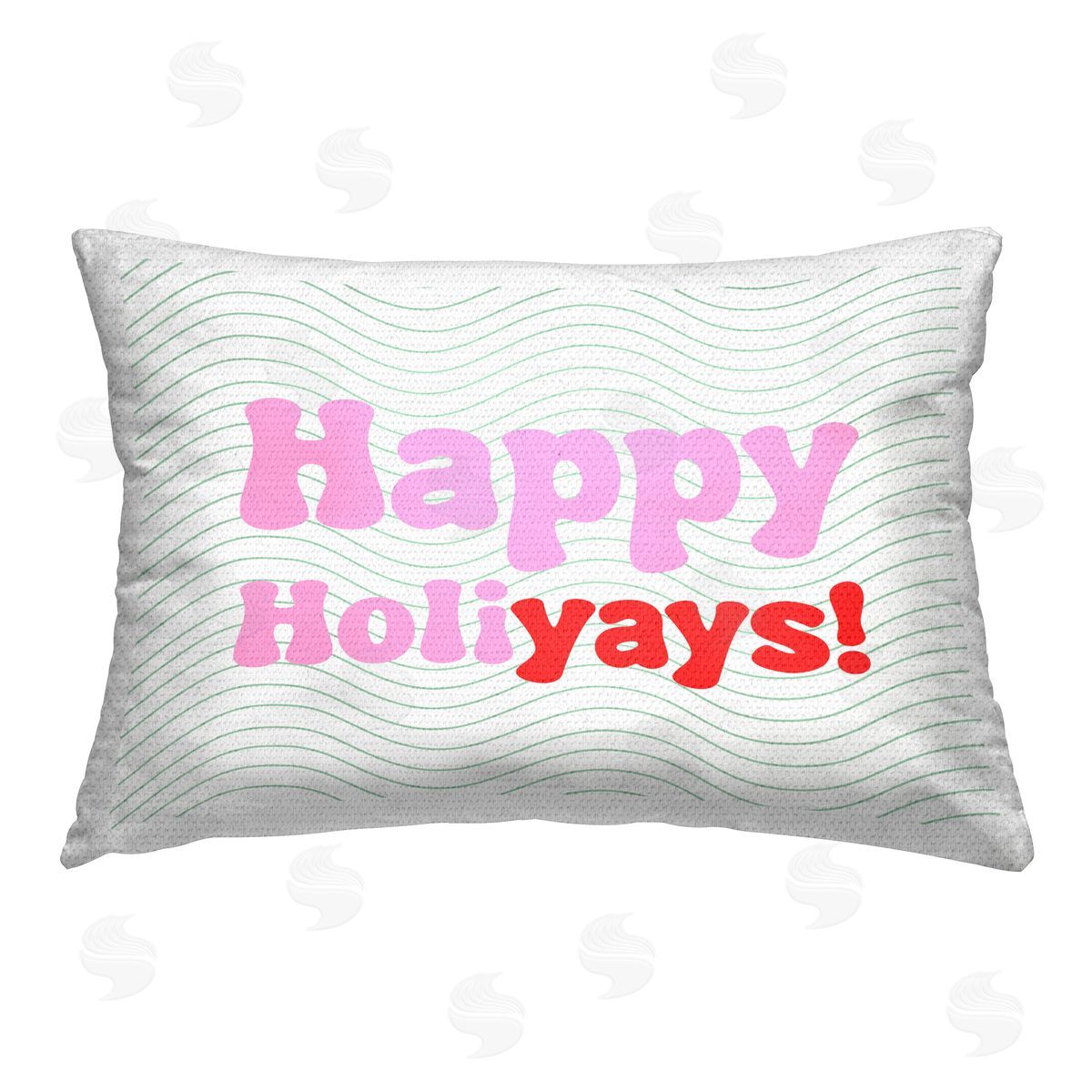 Stupell Studio Cheerful Happy Holiyays Outdoor Quick-Dry Polyester Printed Throw Pillow
