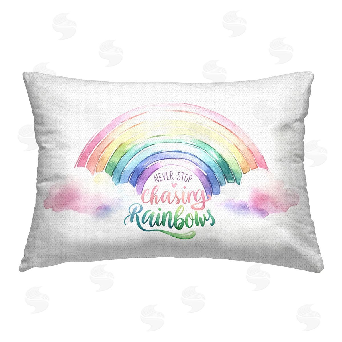 Amanda Greenwood Uplifting Chasing Rainbows Outdoor Quick-Dry Polyester Printed Throw Pillow