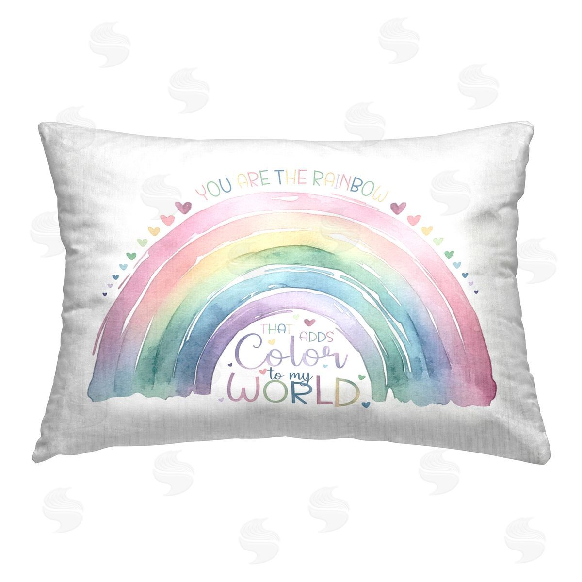 Amanda Greenwood Inspirational Pastel Rainbow Printed Plush Polyester Throw Pillow