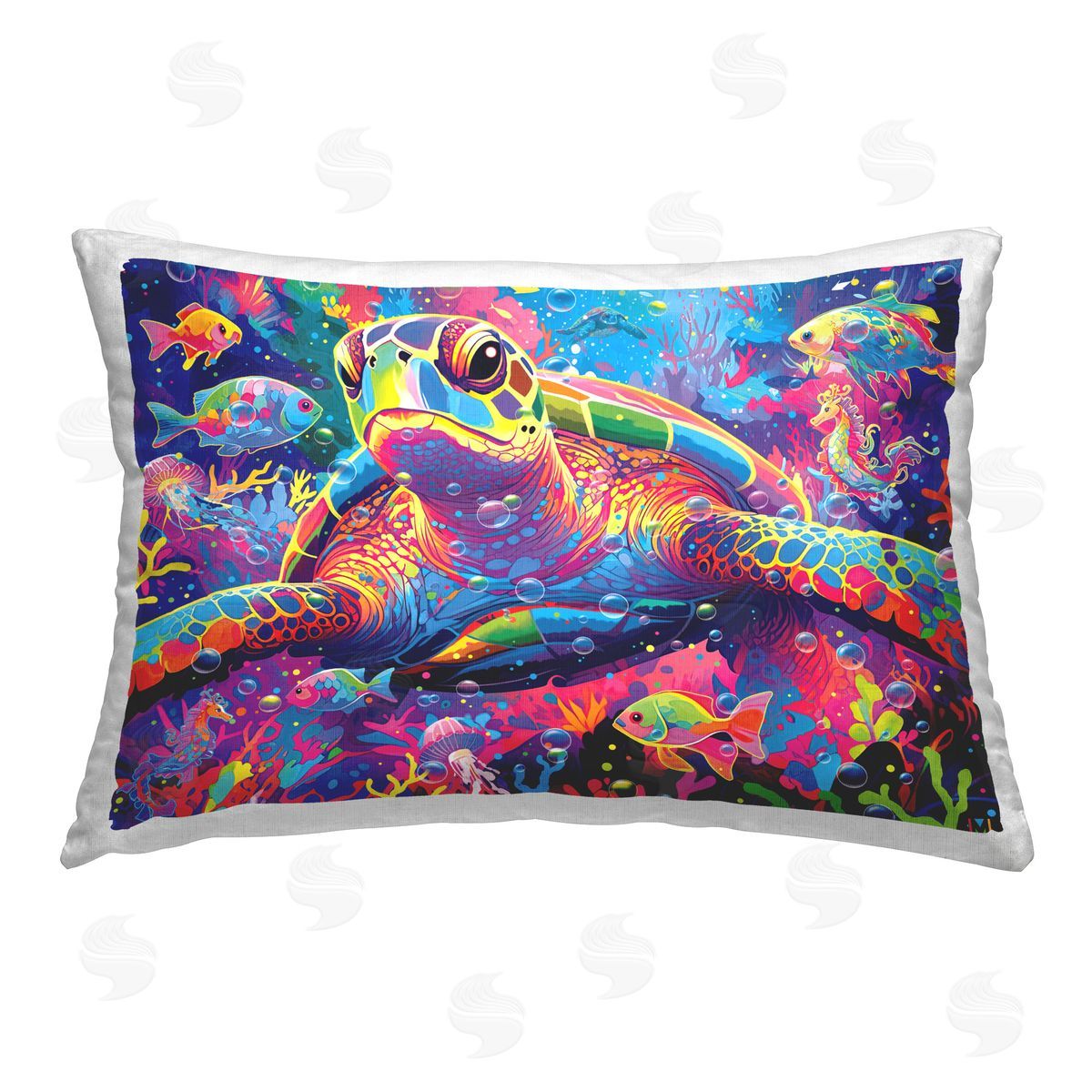 Michael David Ward Bold Hued Tortoise Printed Plush Polyester Throw Pillow