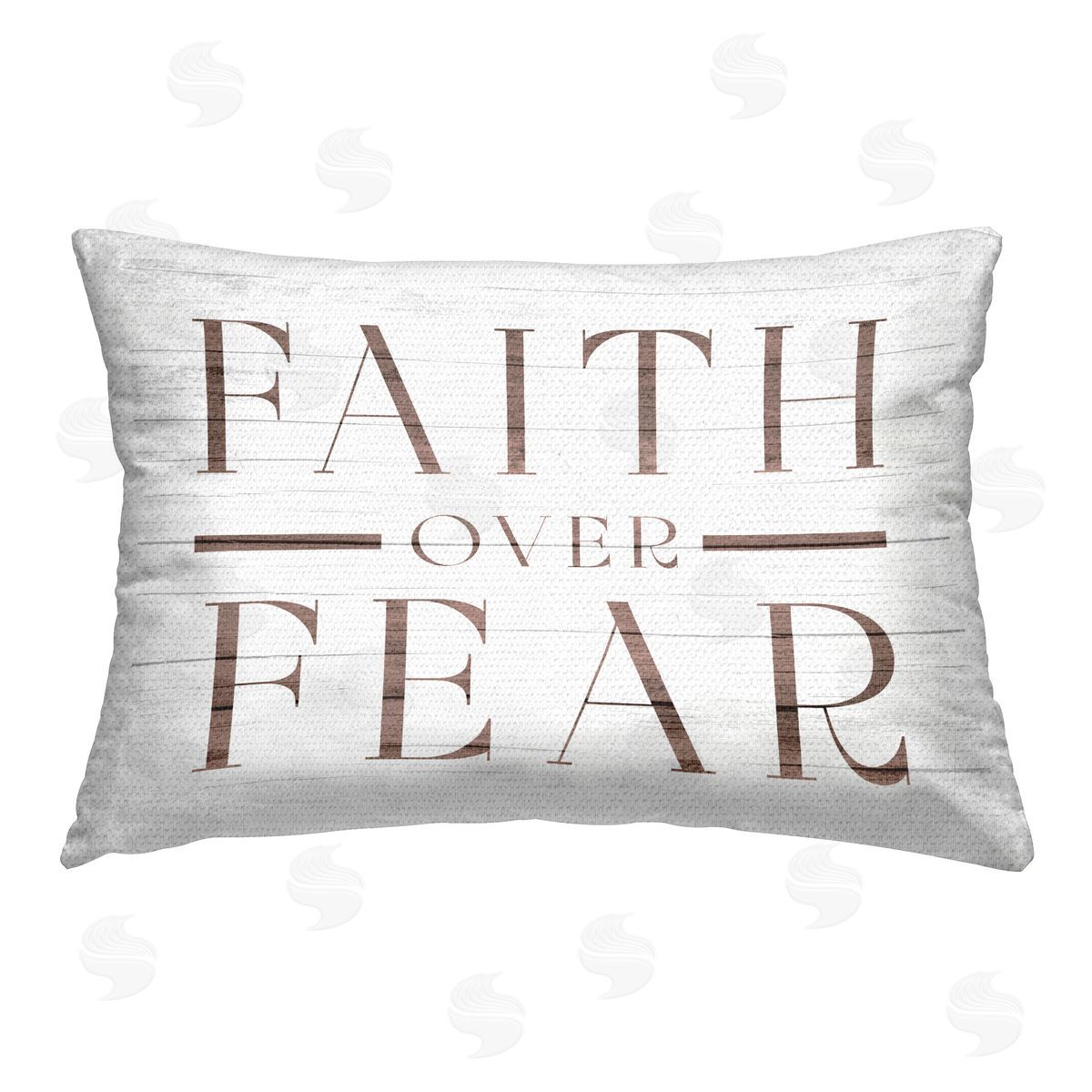 Stupell Studio Faith Over Fear Rustic Outdoor Quick-Dry Polyester Printed Throw Pillow