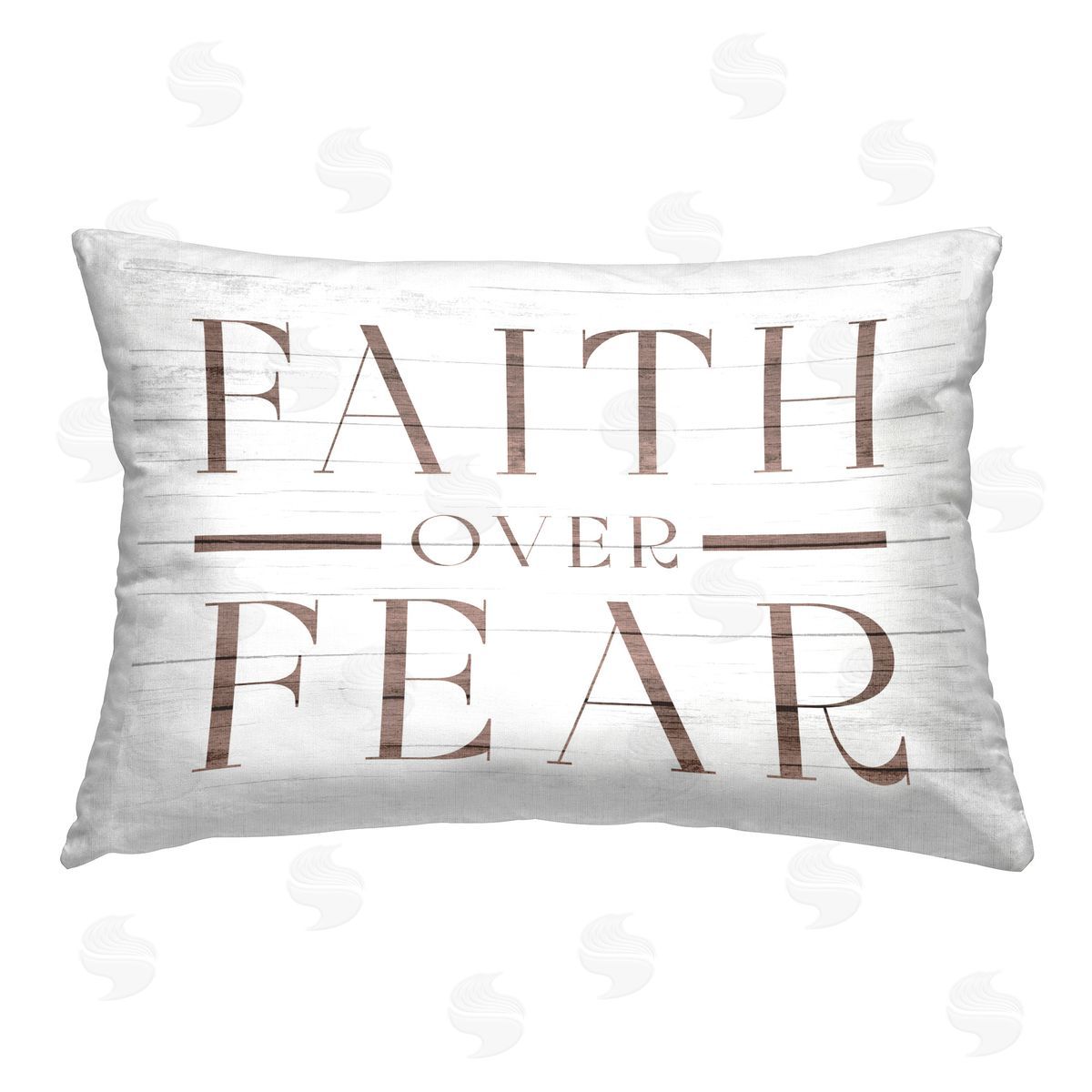 Stupell Studio Faith Over Fear Rustic Printed Plush Polyester Throw Pillow