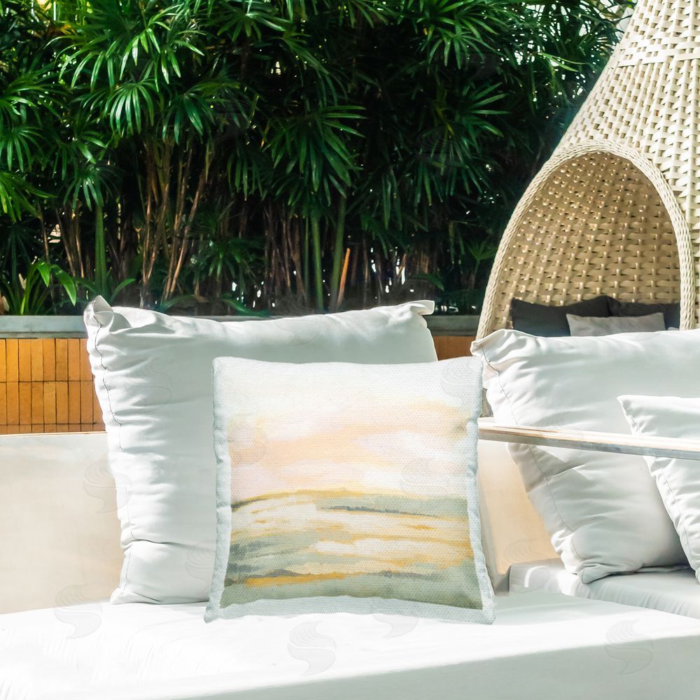 June Erica Vess Graceful Soft Landscape Outdoor Quick-Dry Polyester Printed Throw Pillow in Back Yard