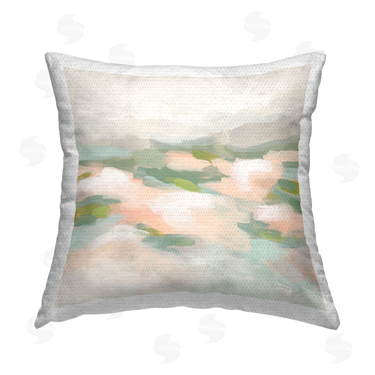 June Erica Vess Muted Pink Landscape Outdoor Quick-Dry Polyester Printed Throw Pillow