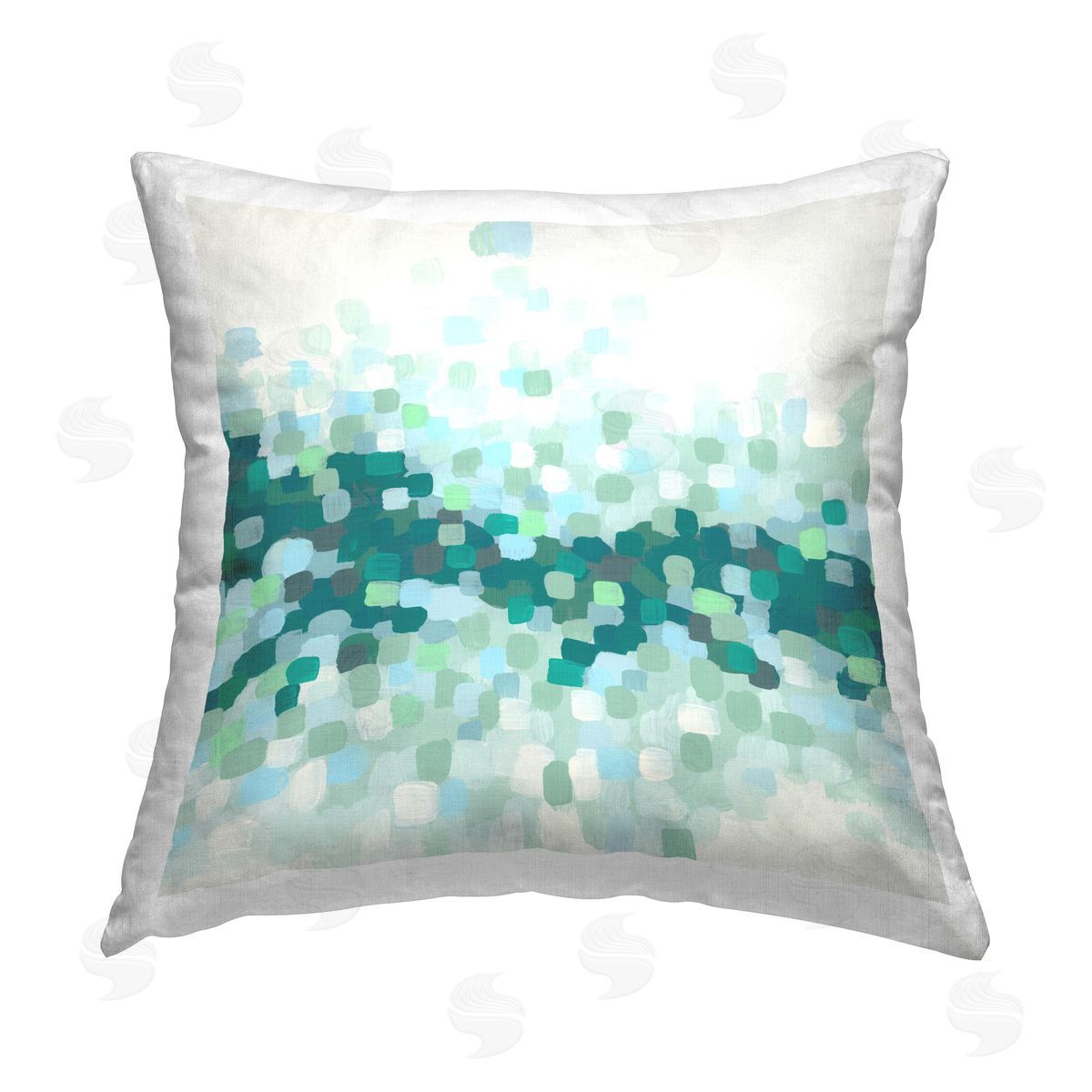 June Erica Vess Dotted Green Shapes Printed Plush Polyester Throw Pillow