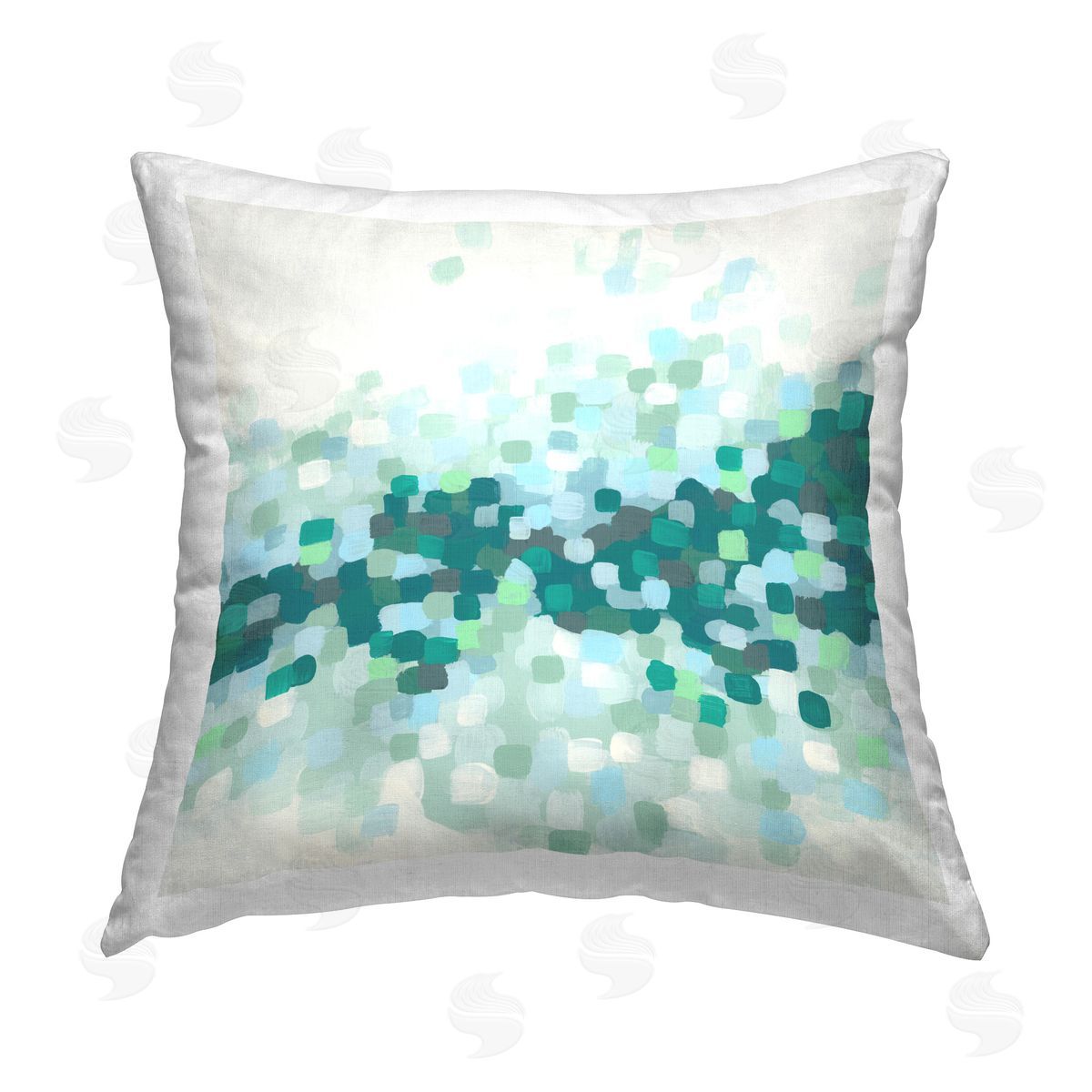 June Erica Vess Green Speckled Shapes Printed Plush Polyester Throw Pillow