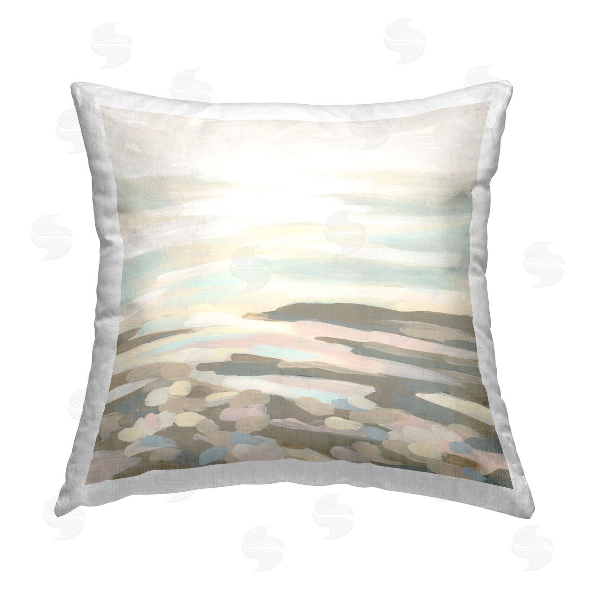 June Erica Vess Flowing Desert Landscape Printed Plush Polyester Throw Pillow