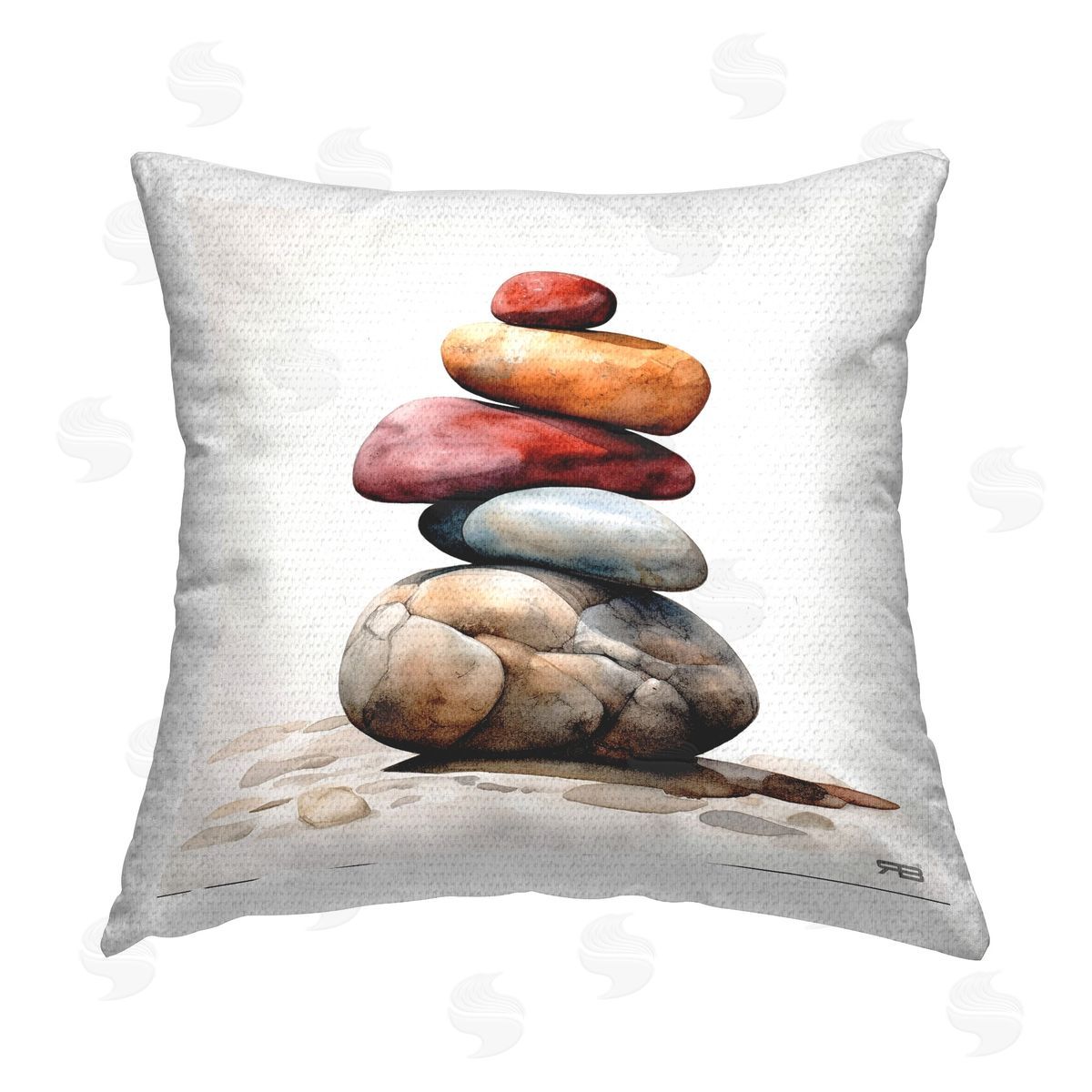 RB Balancing Rock Stack Outdoor Quick-Dry Polyester Printed Throw Pillow