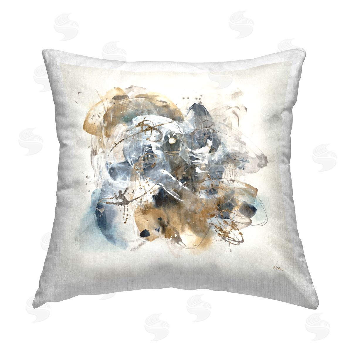 K. Nari Abstract Chaotic Collage Printed Plush Polyester Throw Pillow