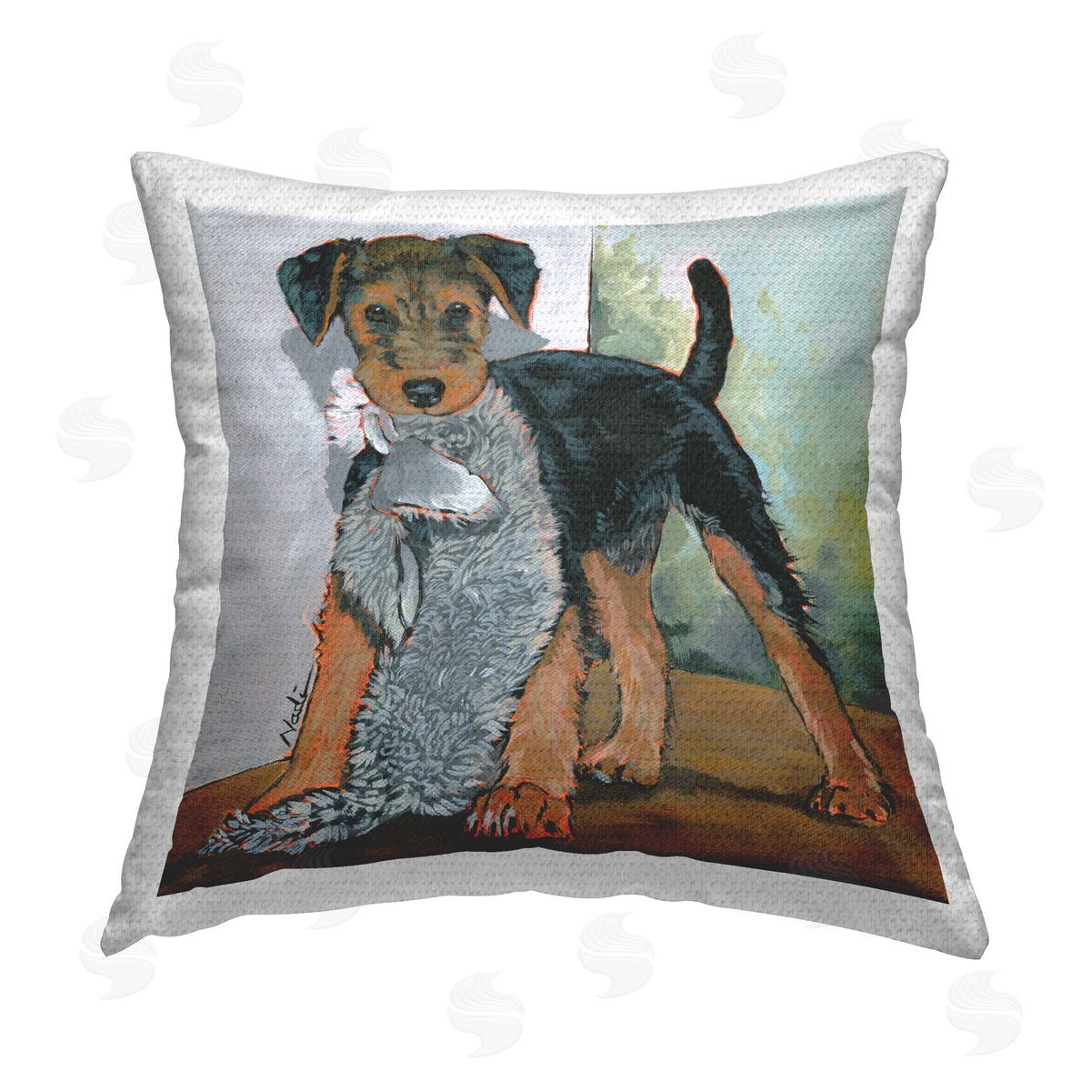 Nadi Spencer Traditional Terrier & Toy Outdoor Quick-Dry Polyester Printed Throw Pillow
