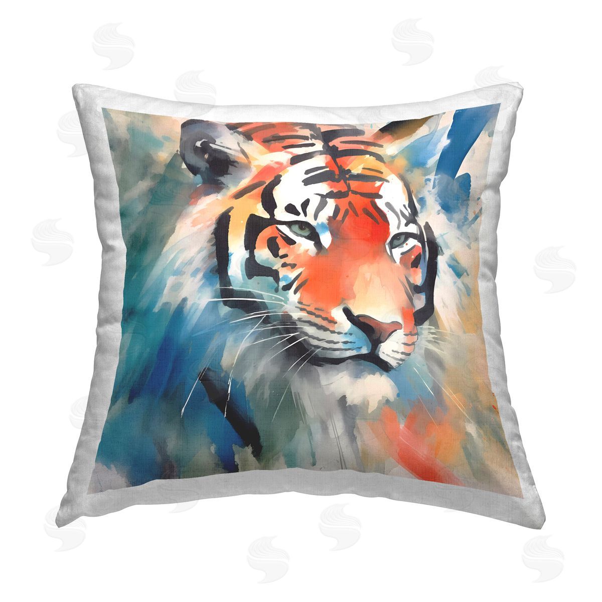 Walker Noble Subtle Brushed Tiger Printed Plush Polyester Throw Pillow