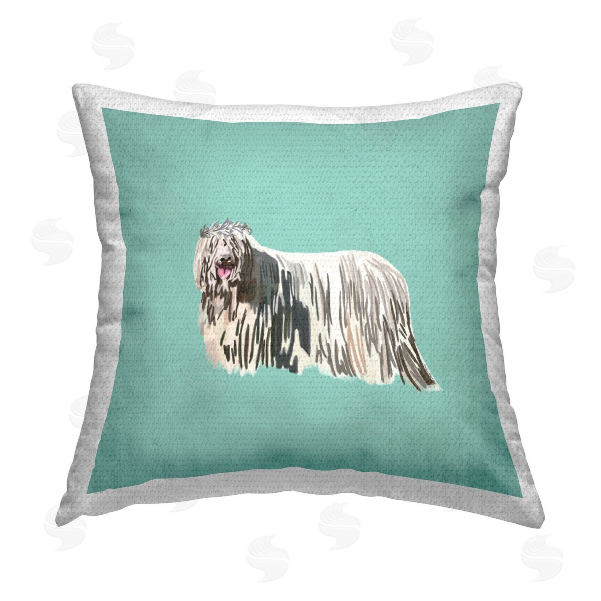 Amelia Noyes Elegant Smiling Dog Outdoor Quick-Dry Polyester Printed Throw Pillow