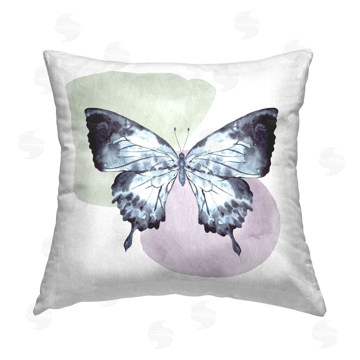 Kim Allen Butterfly on Simple Shapes Printed Plush Polyester Throw Pillow