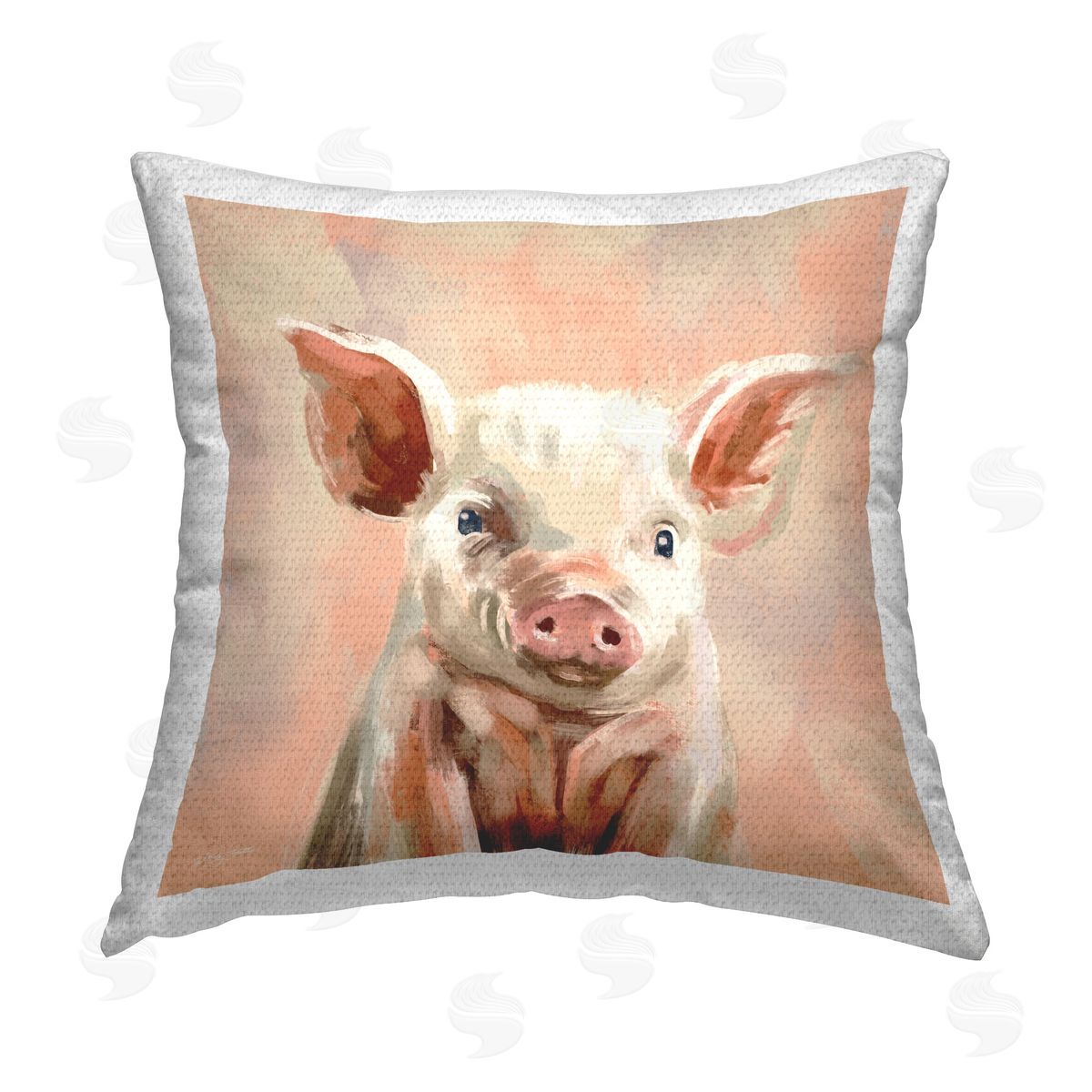 Molly Mattin Baby Piglet Portrait Outdoor Quick-Dry Polyester Printed Throw Pillow