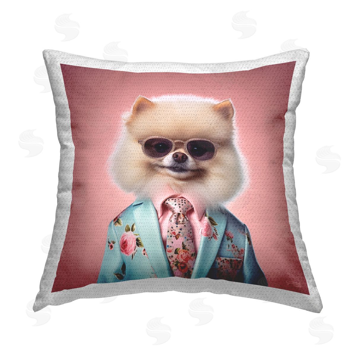 RB Fluffy Trendy Dog Outdoor Quick-Dry Polyester Printed Throw Pillow