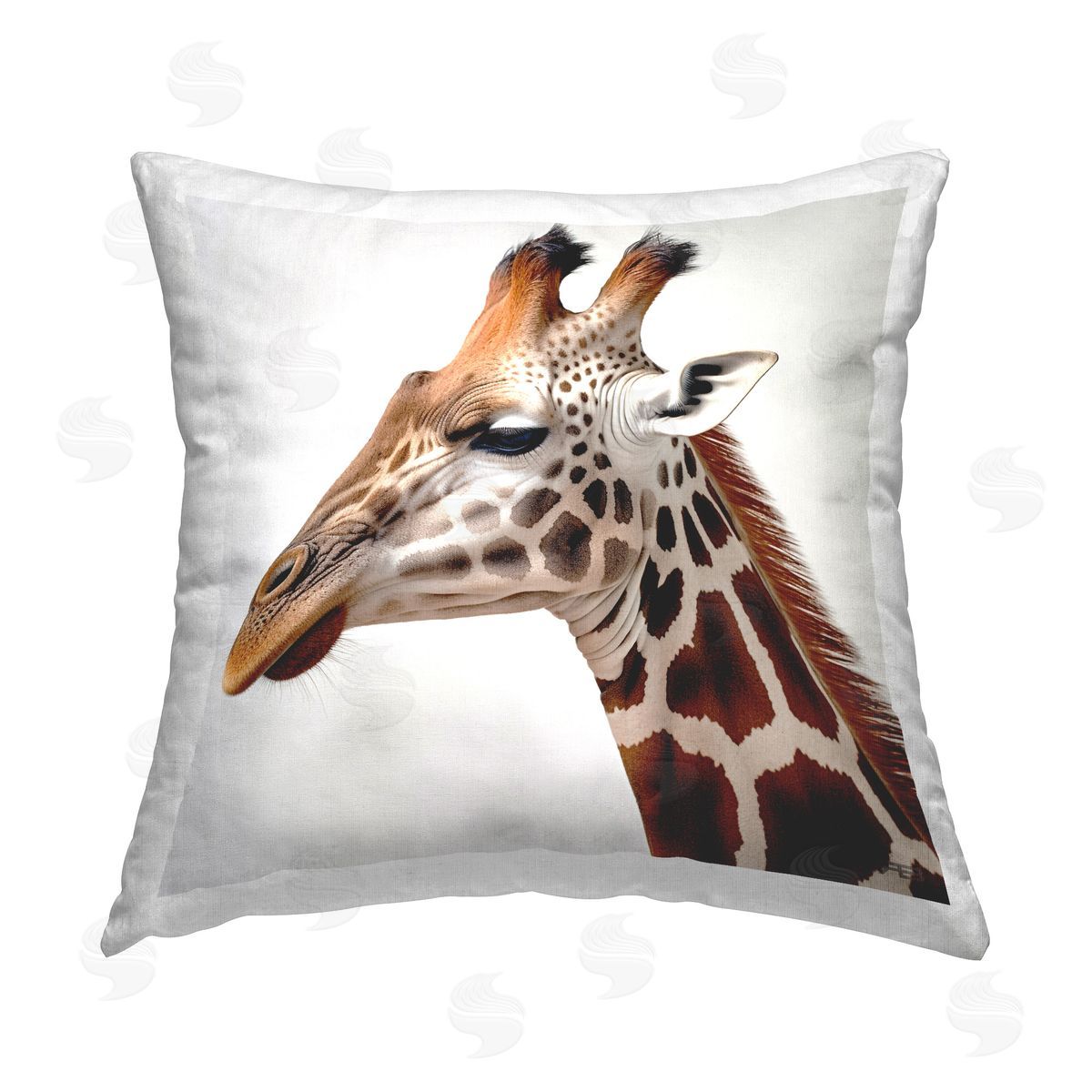RB Simple Giraffe Portrait Printed Plush Polyester Throw Pillow