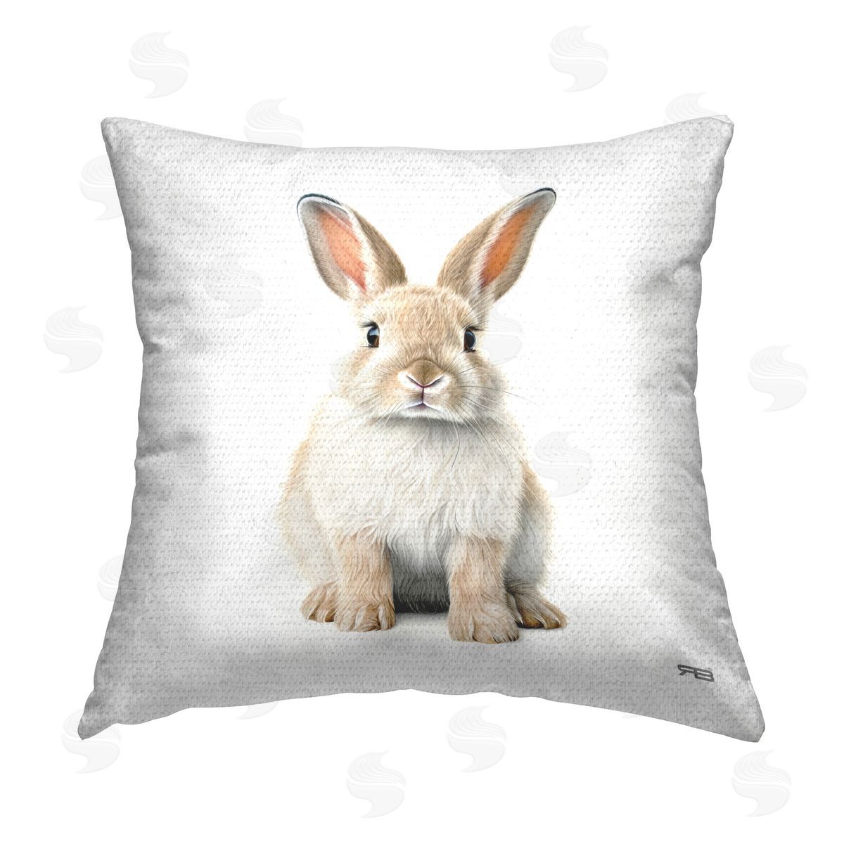 RB Soft Gazing Bunny Outdoor Quick-Dry Polyester Printed Throw Pillow