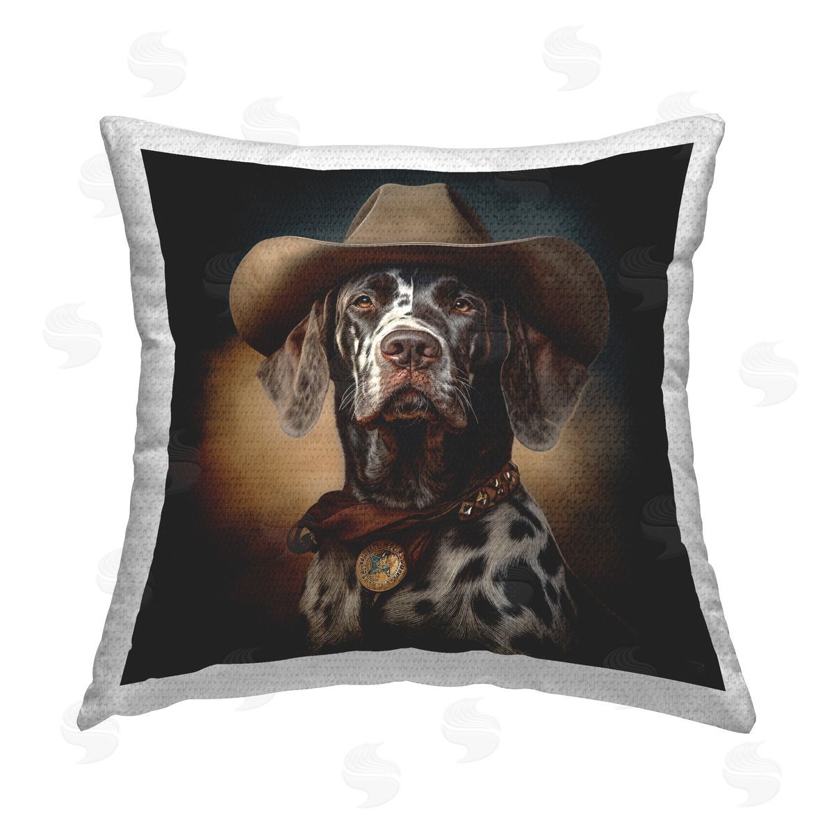 RB Vintage Sheriff Dog Outdoor Quick-Dry Polyester Printed Throw Pillow