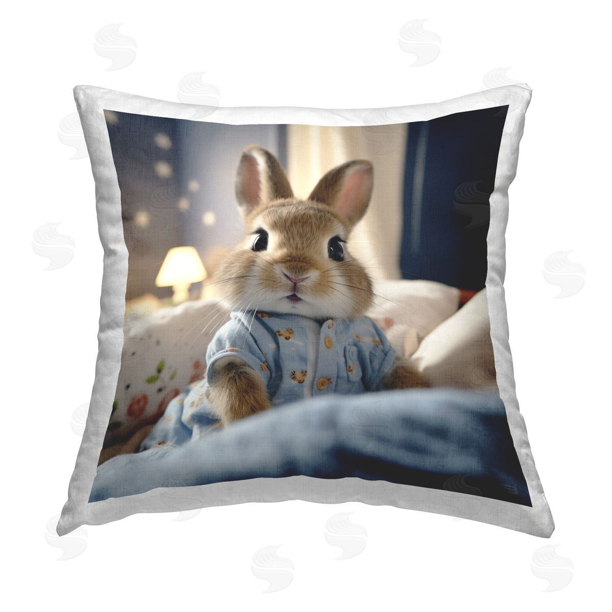 RB Baby Bunny in Pajamas Printed Plush Polyester Throw Pillow