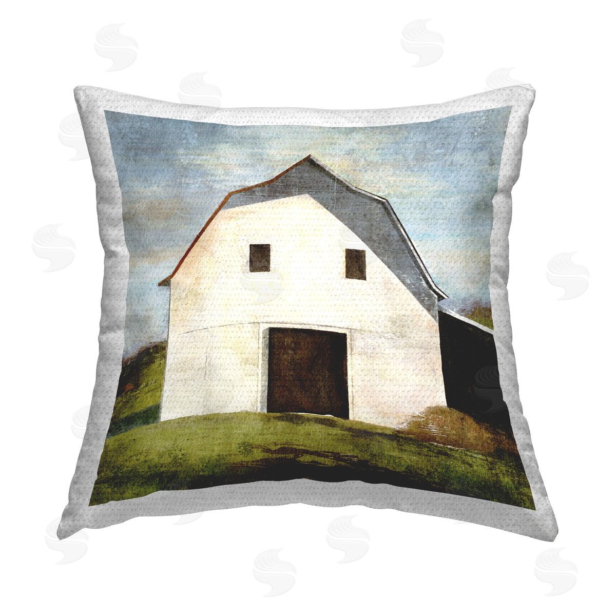 Suzanne Nicoll White Barn Landscape Outdoor Quick-Dry Polyester Printed Throw Pillow