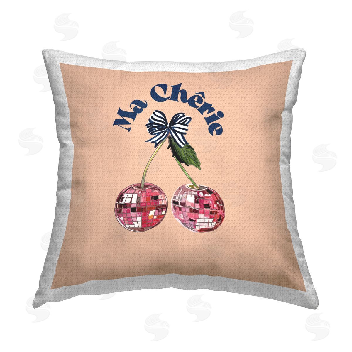 Amelia Noyes Glam Cherry Phrase Outdoor Quick-Dry Polyester Printed Throw Pillow