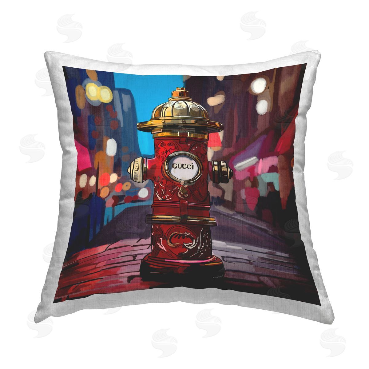 Amelia Noyes Bold Fashion Hydrant Printed Plush Polyester Throw Pillow