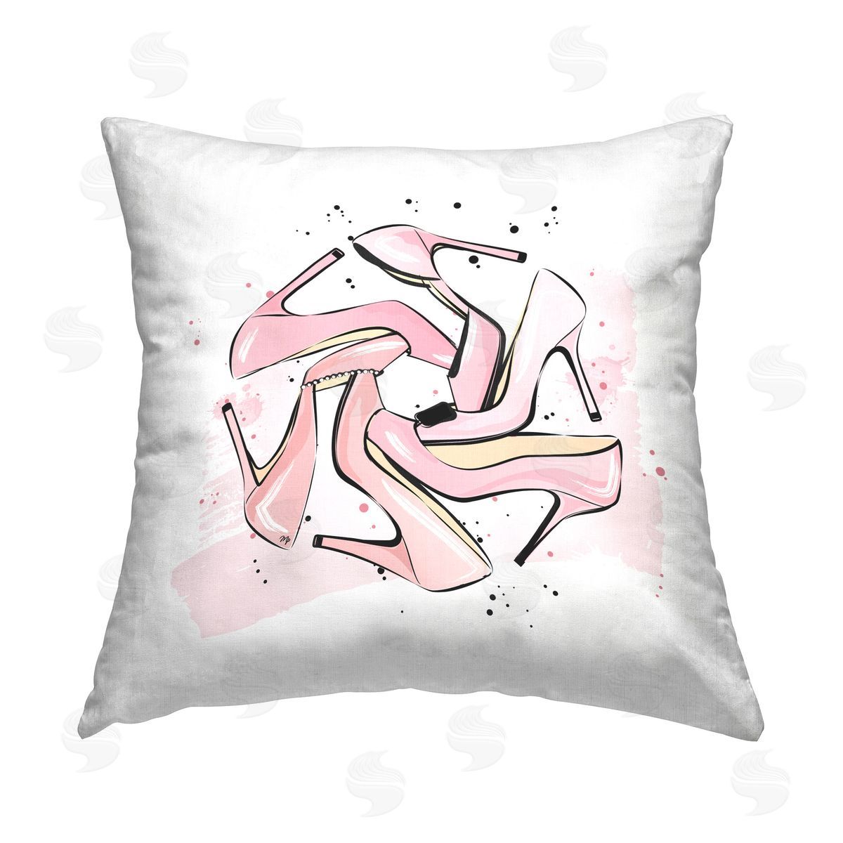Martina Pavlova Pink Heels Pattern Printed Plush Polyester Throw Pillow