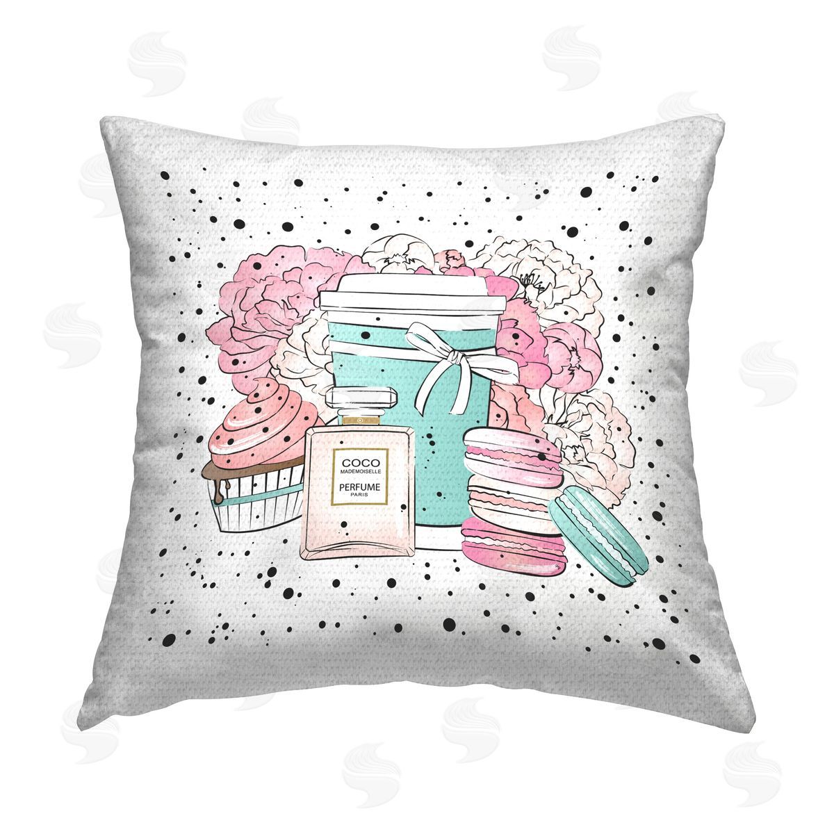 Martina Pavlova Patterned Fashion Desserts Outdoor Quick-Dry Polyester Printed Throw Pillow